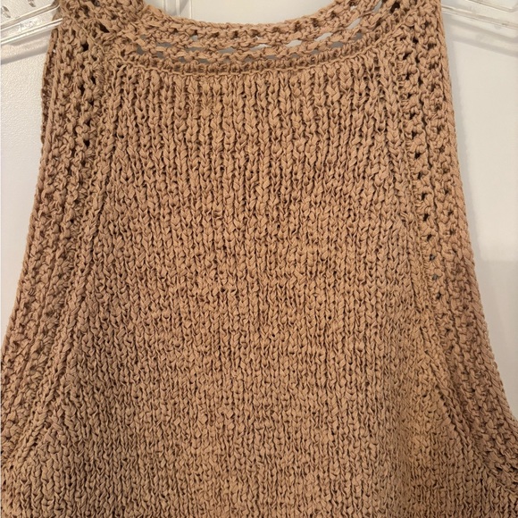 J. Crew NWOT Pointelle Tan Sleeveless Sweater - Picture 4 of 6
